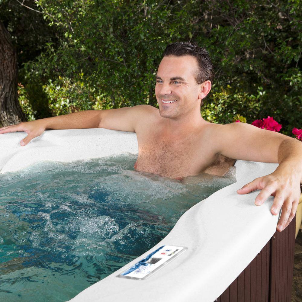 LS300 Plus 3-Person Brown and White Spa with 17 Jets