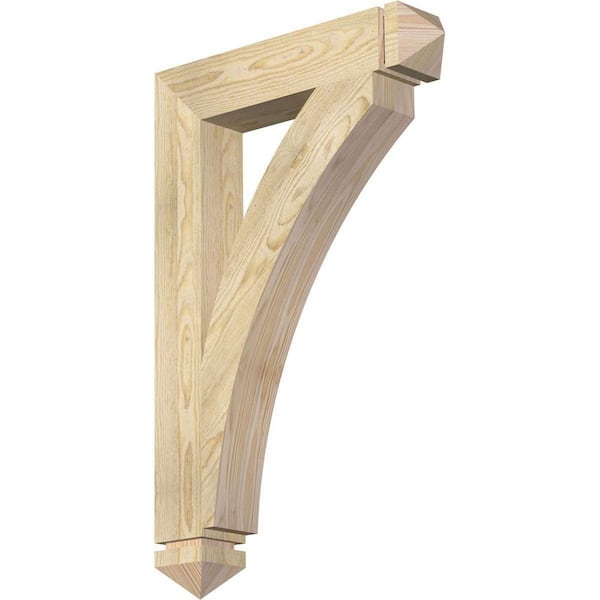 Ekena Millwork 4 in. x 34 in. x 22 in. Douglas Fir Thorton Arts and Crafts Rough Sawn Bracket