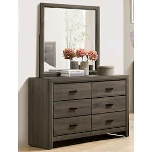 Morningside Gray 6-Drawer 47.25 in. Wide Dresser with Mirror