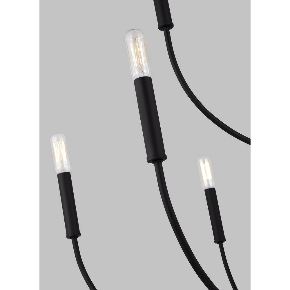 Midnight Black 9-Light Candle Chandelier