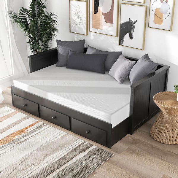 Black full size on sale daybed with storage