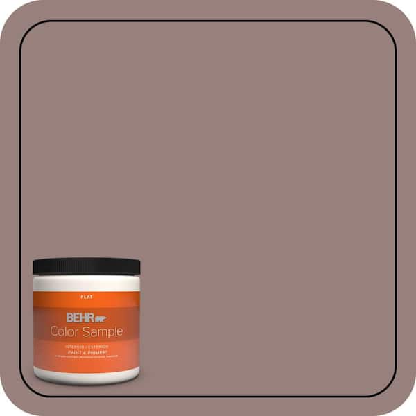 BEHR PREMIUM PLUS 8 oz. #N130-5 Mystere Flat Interior/Exterior Paint & Primer Color Sample