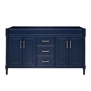 Bristol 60 in. W x 21.5 in. D x 34 in. H Bath Vanity Cabinet without Top in Navy Blue