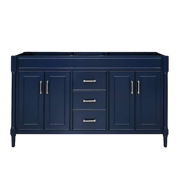 Bristol 60 in. W x 21.5 in. D x 34 in. H Bath Vanity Cabinet without Top in Navy Blue