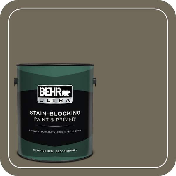 BEHR ULTRA 1 gal. #770D-6 Sandwashed Driftwood Semi-Gloss Enamel Exterior Paint & Primer