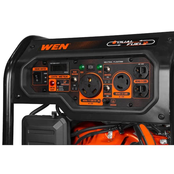 WEN 5,600-Watt Dual Fuel Portable Gasoline Generator with Wheel