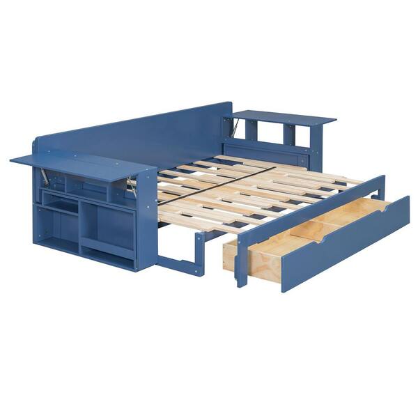 Harper & Bright Designs Blue Queen Size Daybed Convertible