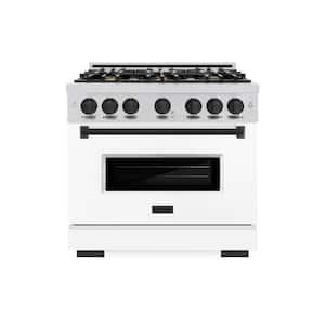 Classic 36 in. 6-Burner Gas Range with Gas Convection Oven in Stainless Steel, Matte White, and Matte Black