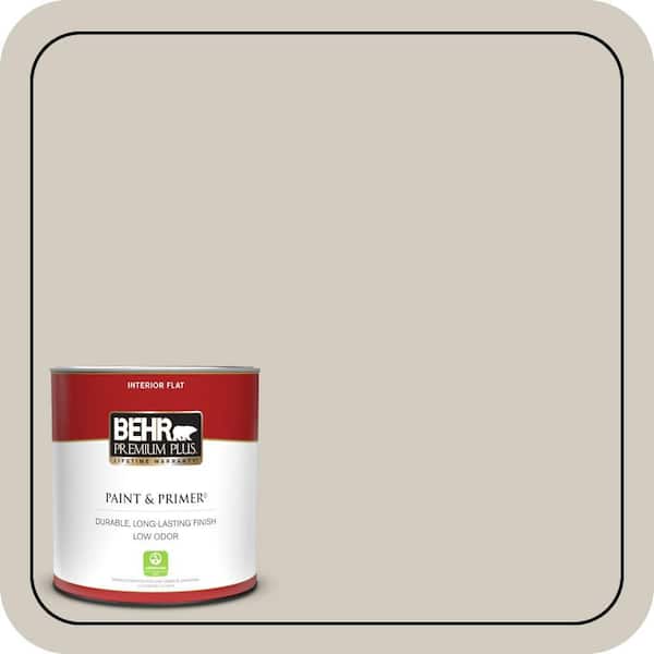 BEHR PREMIUM PLUS 1 qt. #N320-2 Toasty Gray Flat Low Odor Interior Paint & Primer