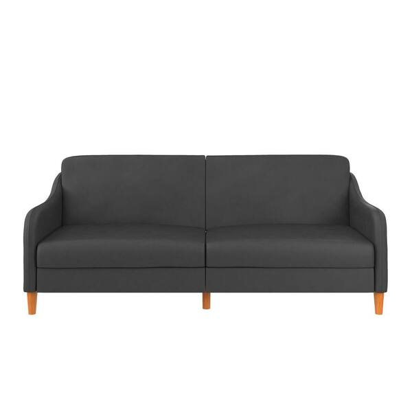 DHP Jalen Gray Faux Leather Coil Futon