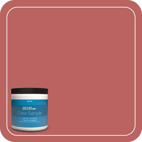 BEHR PREMIUM PLUS 8 oz. #170D-6 Rose Wine Satin Enamel Interior/Exterior Paint & Primer Color Sample