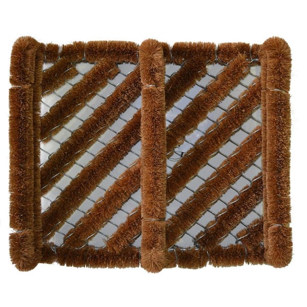 HomeRoots 14 in. x 12 in. Brown Coir Outdoor Door Mat