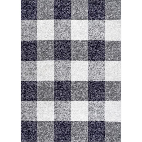 nuLOOM Aisha Buffalo Plaid Navy 4 ft. x 6 ft. Indoor Area Rug