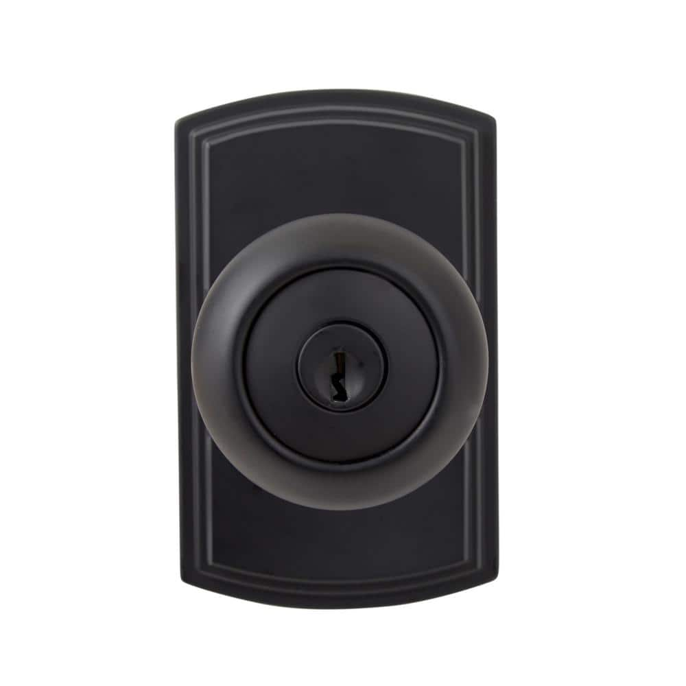 DELANEY HARDWARE Italian Collection Santo Black Keyed Entry Door Knob