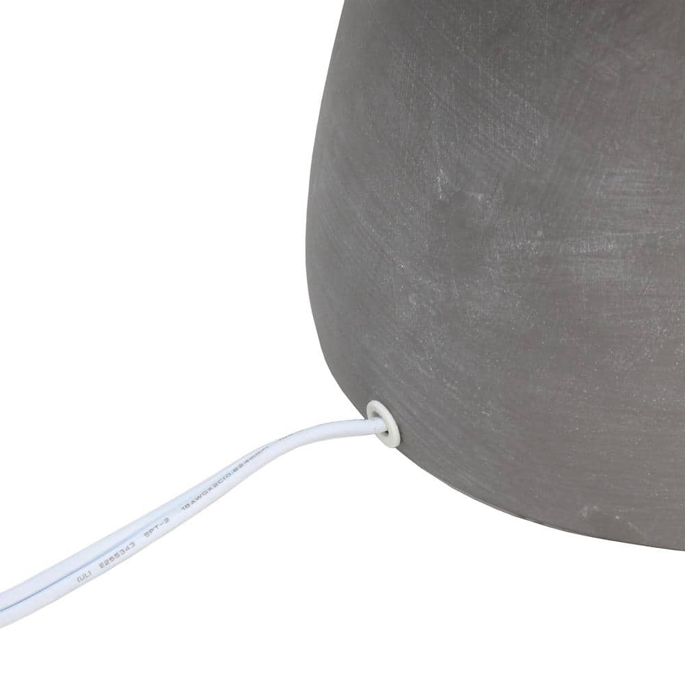 Gray Concrete Table Lamp with Fabric Shade