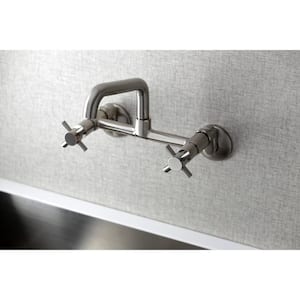 Concord 2-Handle Wall-Mount Kitchen Faucet in Brushed Nickel