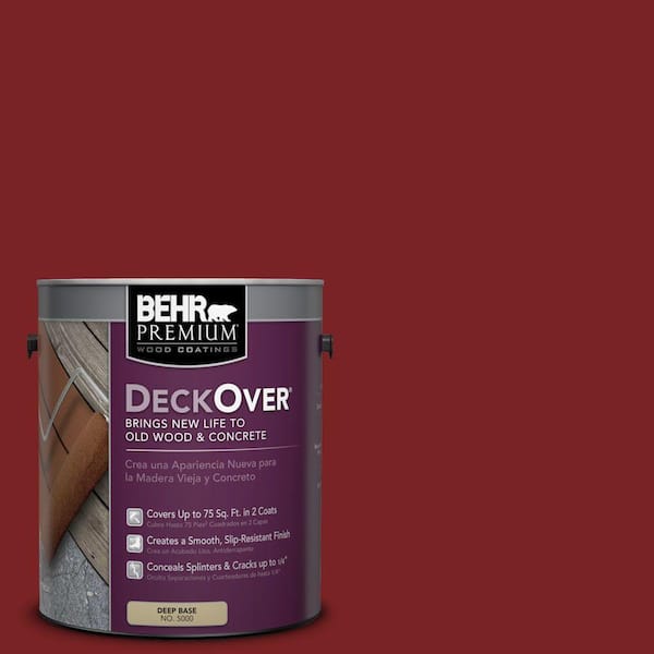 BEHR Premium DeckOver 1 gal. #SC-112 Barn Red Solid Color Exterior Wood and Concrete Coating
