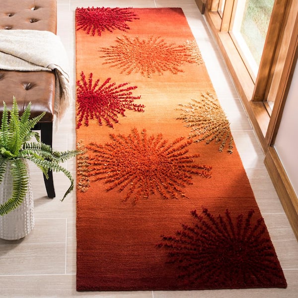 Soho Rust/Multi 3 ft. x 6 ft. Floral Runner Rug