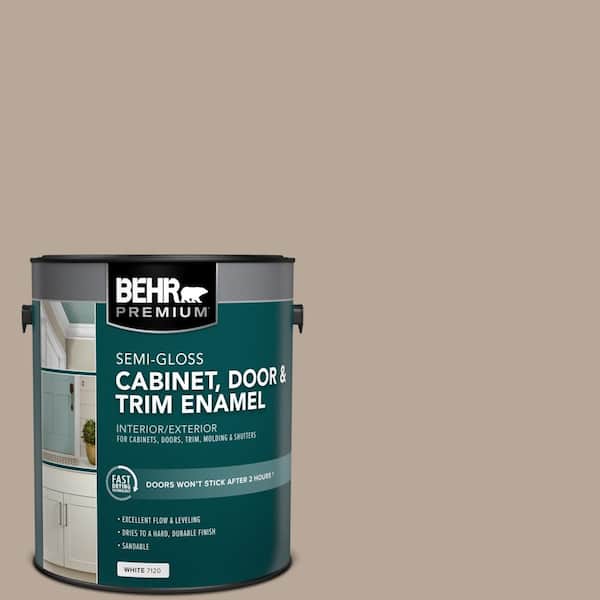 BEHR PREMIUM 1 gal. #PPU5-14 Mesa Taupe Semi-Gloss Enamel Interior/Exterior Cabinet, Door & Trim Paint