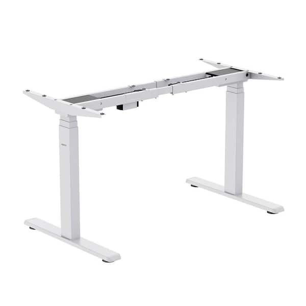 66 in. Dual-Motor, 3-Stage Electric Standing Desk Frame-White