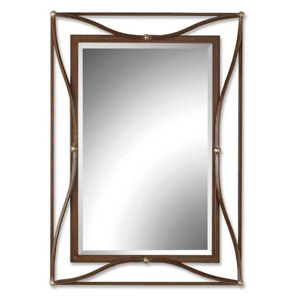 Global Direct 38 in. x 28 in. Bronze Metal Framed Mirror