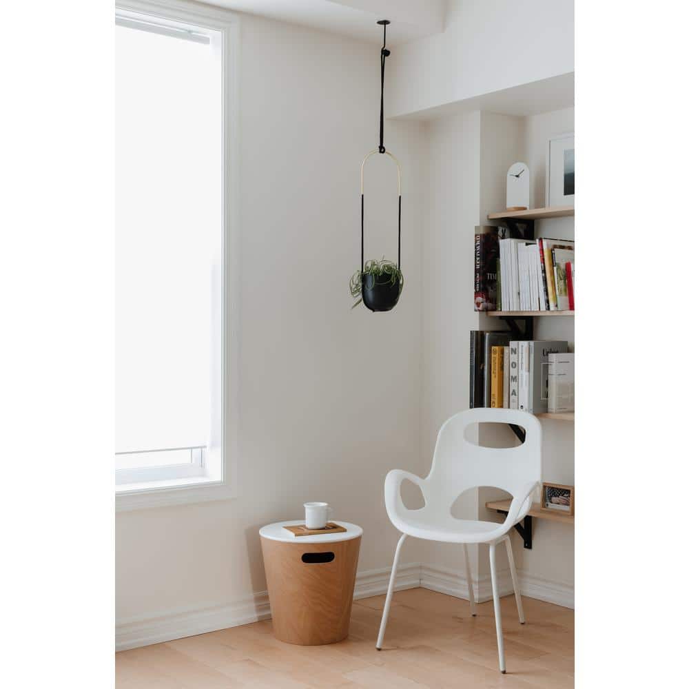 Bolo Soft Curve Black Ceramic Indoor/Outdoor Hanging Planter