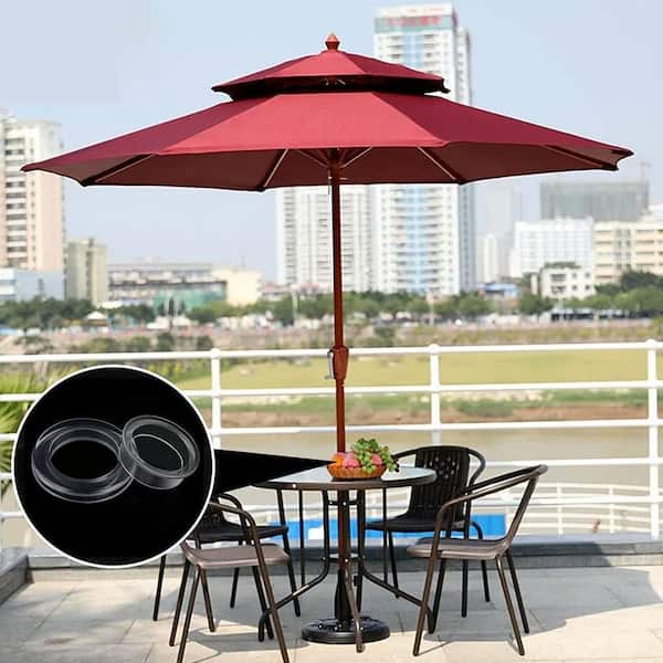 2.25in patio table umbrella hole SenQWFa 2 Inch Silicone Patio Table Umbrella Hole Ring and Cap Set Outdoor Umbrella Plug for Glass Tables 2-Pack