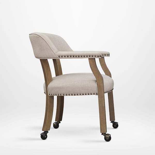 Merra Beige King Louis XVI Upholstery Dining Chair with Round Birch Backs  and Solid Rubberwood Legs HDC-DRBC-PD-BNHD-1 - The Home Depot