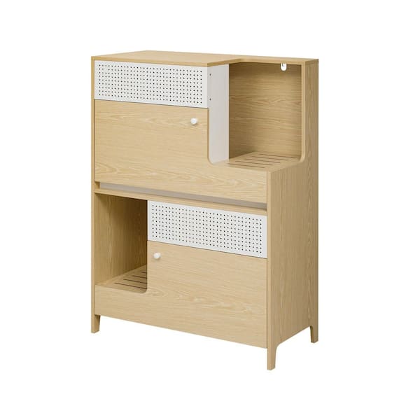 Furniture Style Cat House/Cat Litter Box Enclosure With 2 flip-down doors for Small to Medium Cat