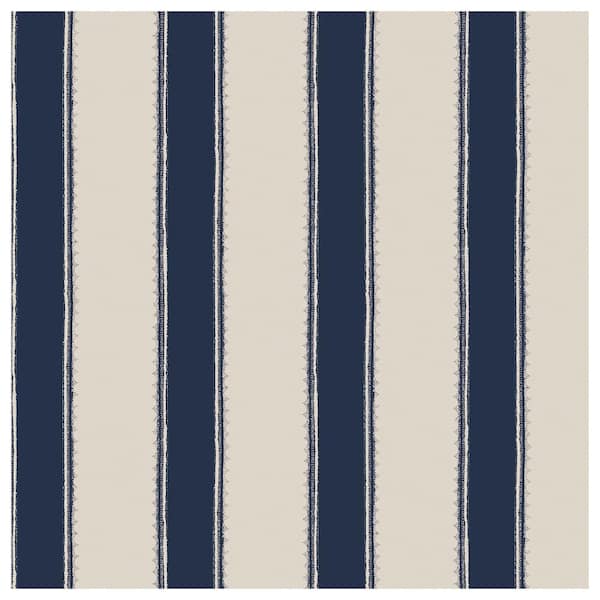 Laura Ashley Denwick Stripe Midnight Seapsray Blue Wallpaper Sample