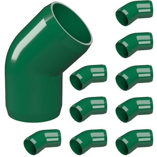 Formufit 1/2 in. Furniture Grade PVC 45-Degree Elbow in Green (10-Pack)