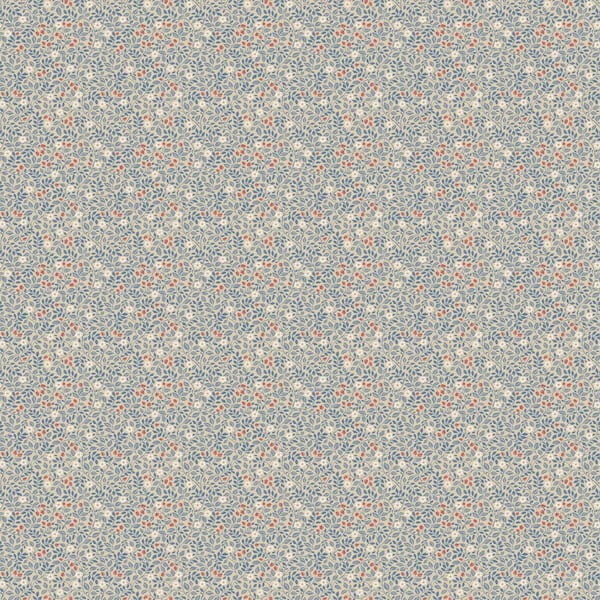 Unbranded Miniatures 3 Collection Blue/Red/Beige Full Mini Floral Trail Matte Finish Vinyl on Non-woven Nonpasted Wallpaper Sample