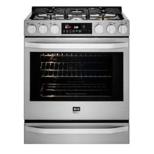 30 in. 6.3 cu. ft. Smart Slide-In Gas Range with ProBake Convection Oven and Self-Clean in Stainless Steel