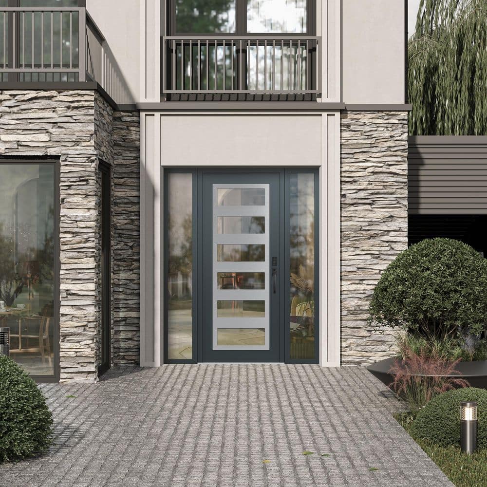 Tessari Doors C9 60 in. x 80 in. Silver P Left-Hand/Inswing Clear