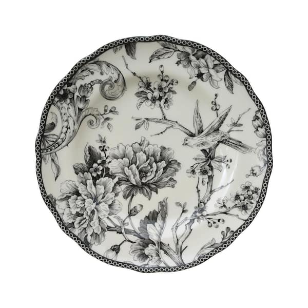 Artnice Anti Fatigue 2 Piece, White Floral Trellis Black Kitchen