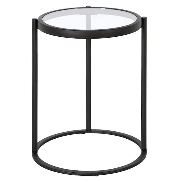 Meyer&Cross Dubury 16 in. Blackened Bronze Glass Round Side Table