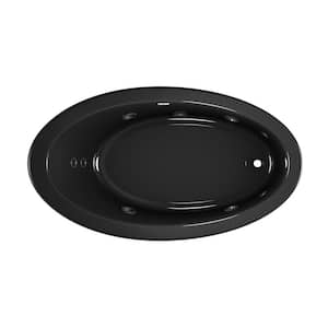 RIVA 66 in. x 38 in. Acrylic Right-Hand Drain Rectangular Drop-in Whirlpool Bathtub with Heater in Black