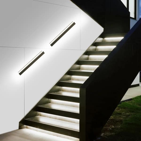 Outdoor Wall Lights, 2 Pack, 1.97 ft. Long Strip Modern Exterior, 2700K-6000K, Integrated LED Strip Light Fixture