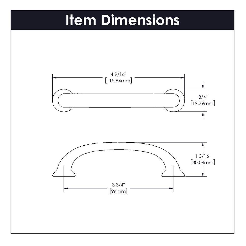 Matte Stainless Steel 4 5/8" Bar Handle with Mounting Hardware