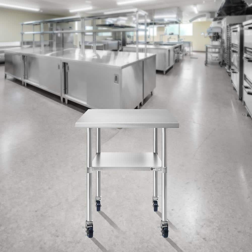 48" Stainless Steel Commercial Kitchen Prep Table with Undershelf