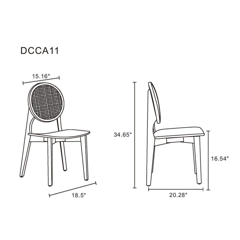 Versailles Nature Cane Mid-Century Modern Side Chair