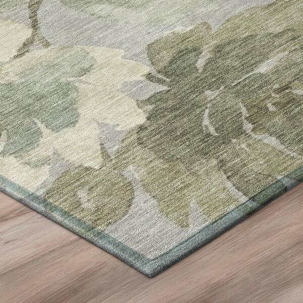 Chantille Machine Washable Indoor/Outdoor Abstract ACN3014 Silver 8 ft. x 8 ft. Round Rug