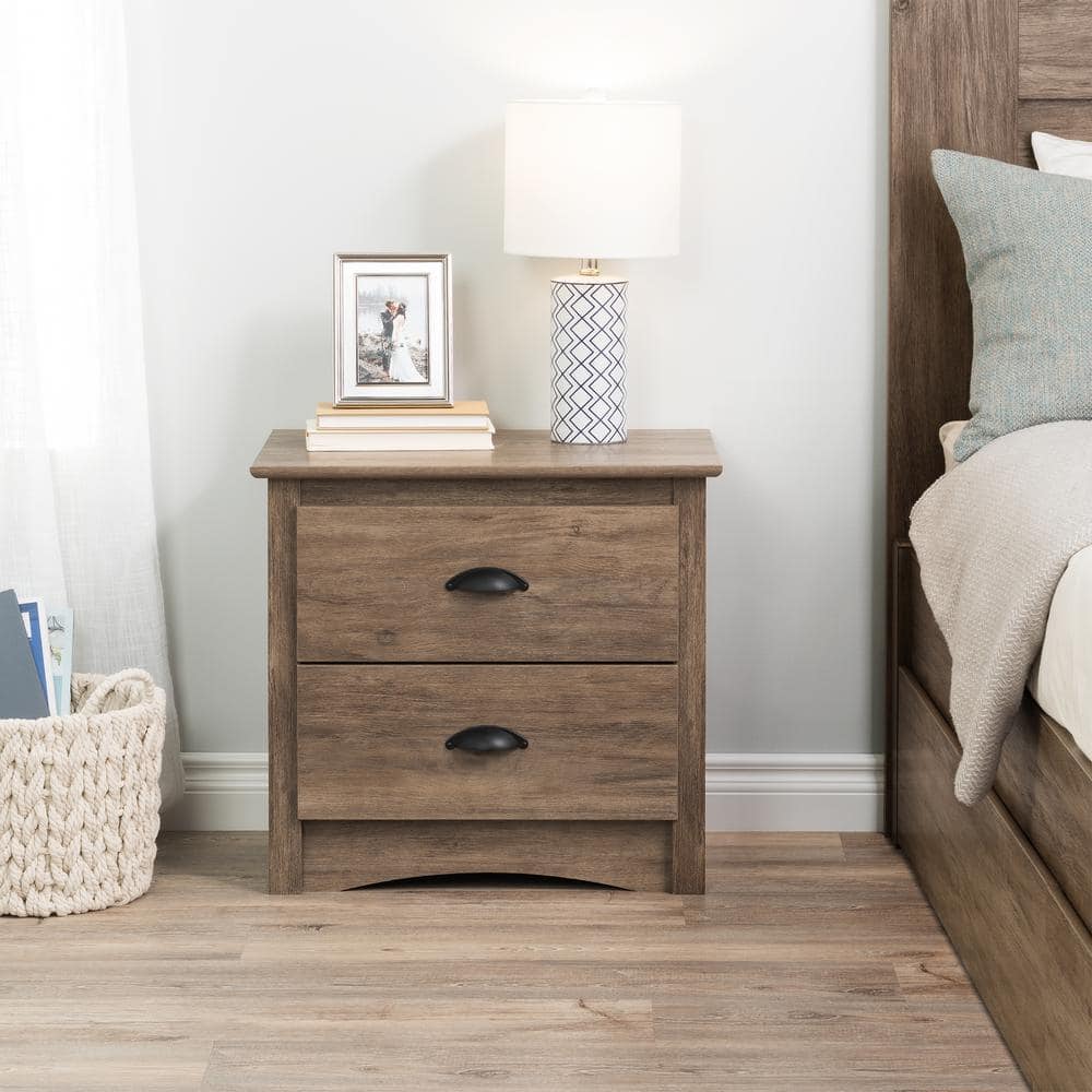 Prepac Salt Spring 2-Drawer Drifted Gray Nightstand DDC-2422 - The Home ...