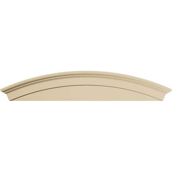 Ekena Millwork 72 in. W x 14 in. H x 2-3/4 in. P Arched Signature Urethane Pediment, Primed Tan
