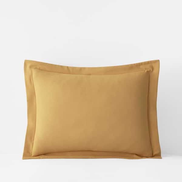 The Company Store Company Cotton Solid Velvet Flannel Amber Standard Sham