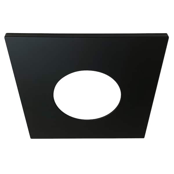 JBD 4 in. Square Flat Designer Trim in Matte Black