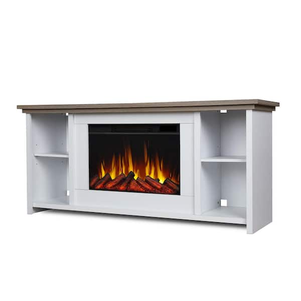 Tramore 62 in. Freestanding Wooden Electric Fireplace TV Stand in White