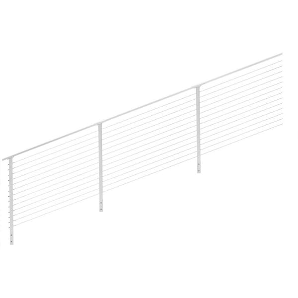 28 ft. White Stair Cable Railing 42 in. Face Mount