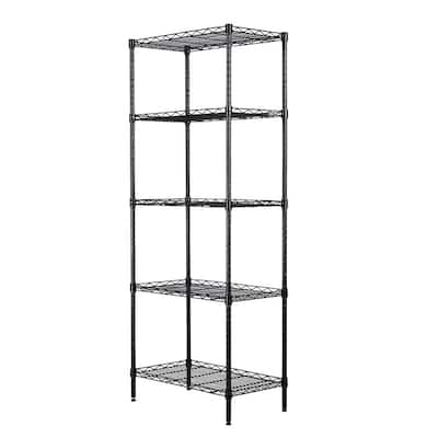 HDX 4-Tier Plastic Garage Storage Shelving Unit in Black (28 in. W x 52 in.  H x 15 in. D) 17307263B - The Home Depot