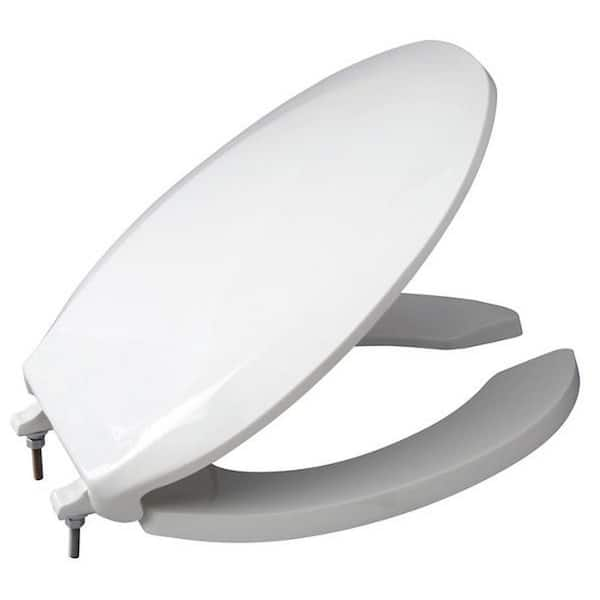 Elongated Open Front Toilet Seat in White